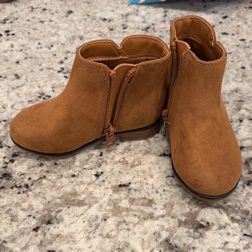 Cat & Jack Girls' Tan Faux Suede Ankle Boots